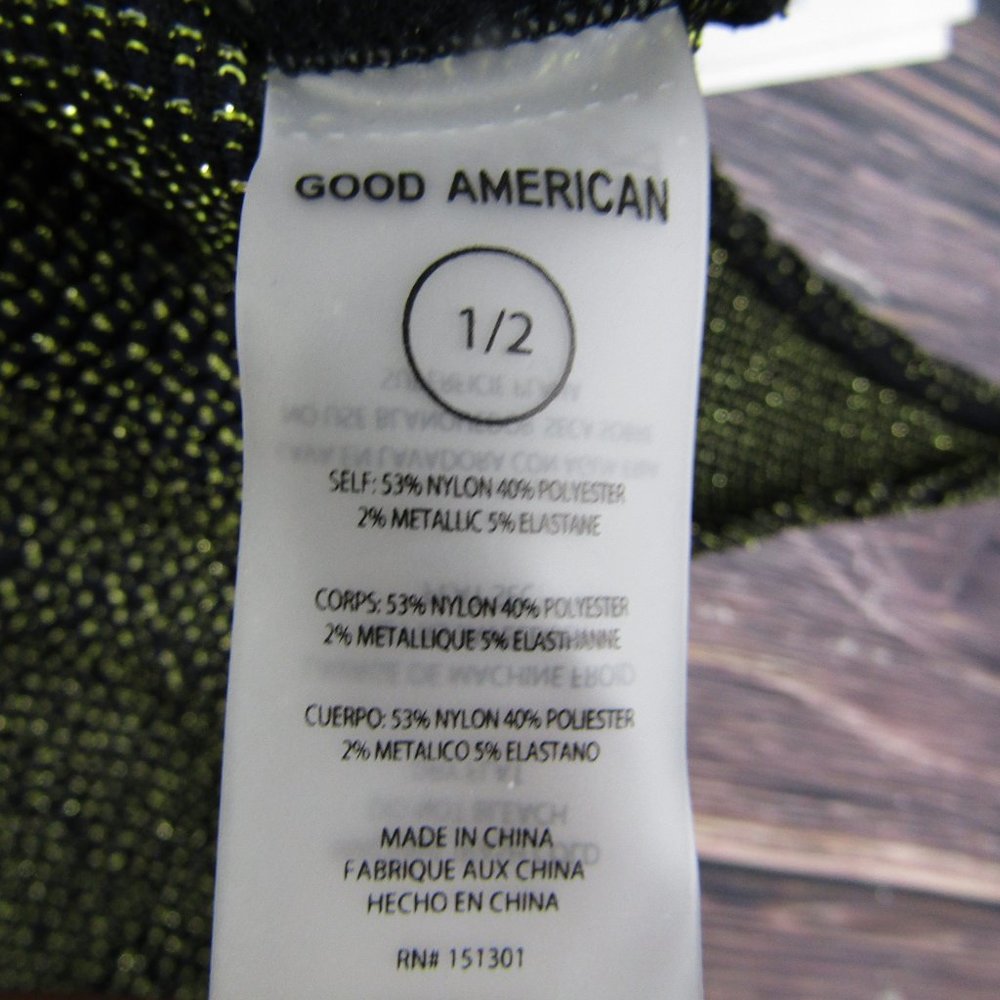 Good American NEW Small/Medium Sz 1/2  Black Metallic Fits Sculpt Dress Bodycon - Picture 10 of 11